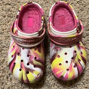 Crocs Kids' Classic Lined Marbled Clogs